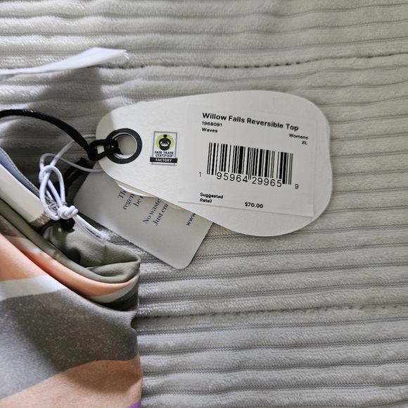 Prana Striped Bikini Top and Pink Bottom Size XL Both Pieces NWT - Picture 7 of 9